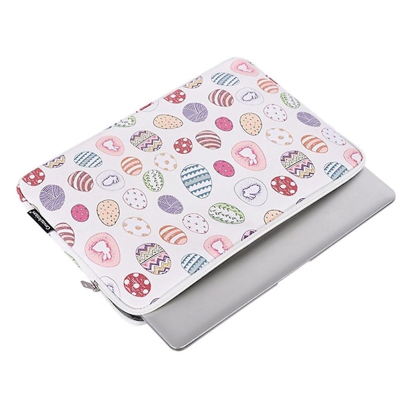 CANVASARTISAN G52-T0121 2-i-1 Laptopväska 12 tum Påskkanin och äggmönsterfodral med liten väska