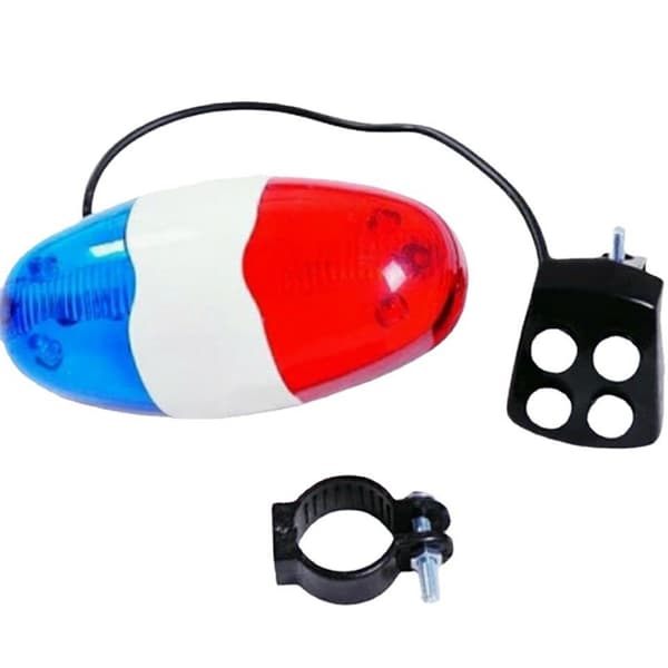 6 LED 4 Tone Bicycle Bell Warning Light Electronic Horn Siren - Perfect
