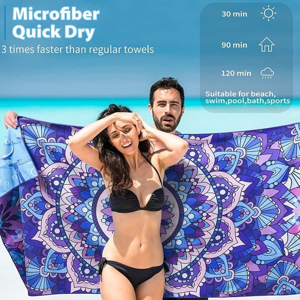 Mikrofiber sandfri strandhåndkle