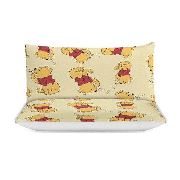 v6907 Sängkläder Gräsbevuxen Och Nalle Puh Täcke Set Mjukt 3 Delars Enkel Sängkläder Set Tjockare för Alla Säsonger, 1 Täcke 2 Örngott B 135x200cm 53x78in