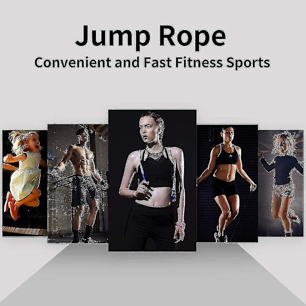 Hoppetau - Mykt perlet segment hopptau - Justerbart flokefritt fancy tau for trening Purple