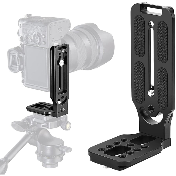 Dslr-kamerastativ L-brakett Hurtigutløserplate for Canon Nikon Sony Dji Osmo Ronin Zhiyun Stabilisator black