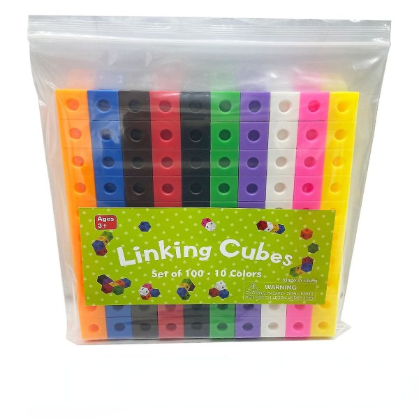 Linking Math Cubes With Activity Cards Set Number Blocks Counting Toys Snap Linking Cube Math Counters For Kids Learning 100pcs Cubes