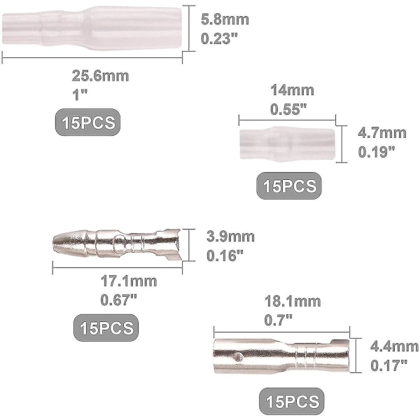 150 st 2,8 mm 4,8 mm 6,3 mm trådspadanslutning 3,9 mm kulkontakter Kit hane och hona snabbskarvtråd Crimp terminalblock för DIY Electrical Mo