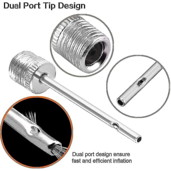 Luftpumpenål, dobbeltport-oppustelsesnåle, pumpenål til fodbold, basketball, fodboldbold, volleyball, rugbybolde-12pakke Zz
