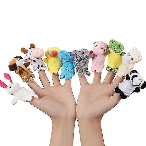 10pcs Cartoon Hand Puppet Doll Finger Puppet Baby Children Baby Story Early Education Educational Soothing Doll Plush Toy