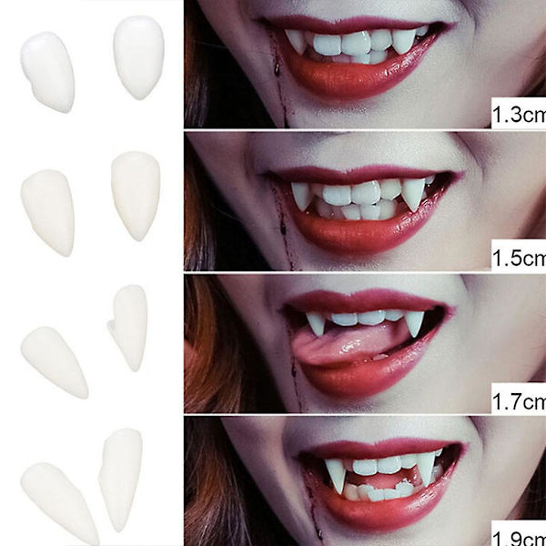 Vampyrtänder Kostymkläder Vampyrtänder Utdragbara Falska Tänder Cosplay Tänder Halloween Vampyrtänder Spetsiga Tänder