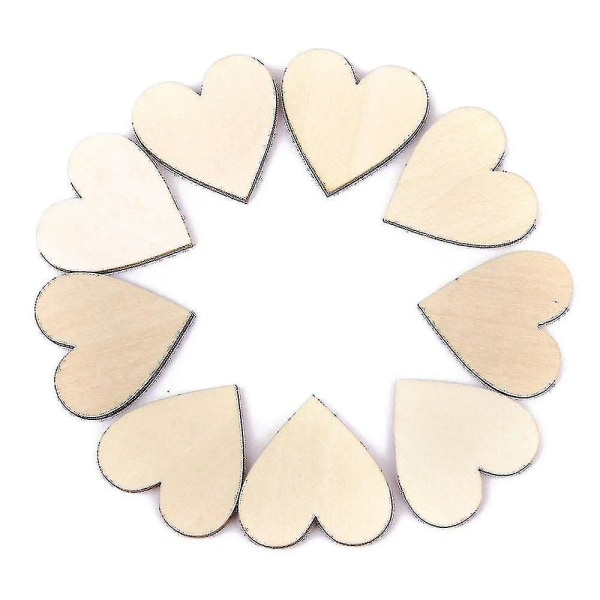 Trixes 100-pack rustika träflis hjärtan för dekoration och hantverk