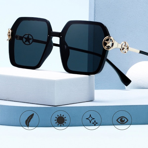 Muodin retro aurinkolasit UV-suojalla Ultralight Polygonal Frame Shades miehille ja naisille ajamiseen pyöräilyyn Tea Frame