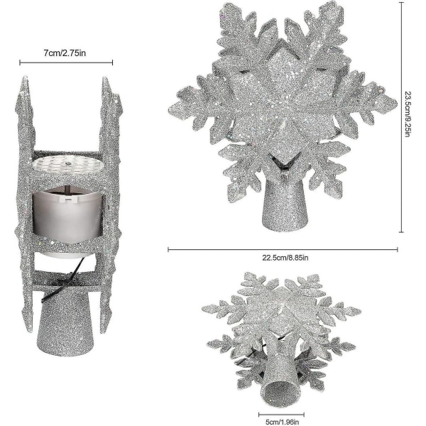 Juletrær Topper Lys, Led Lys Opp Lighted Snowflake Jul Topper Projecter Med Projeksjon For Innendørs Utendørs Jul Tre Dekor Dec