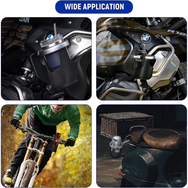 Motorcykelkopphållare för Harley Davidson, justerbar dryckeshållare, motorcykeltillbehör, passar styre 7/8' till 1 1/4', vattenflaskhållare för A