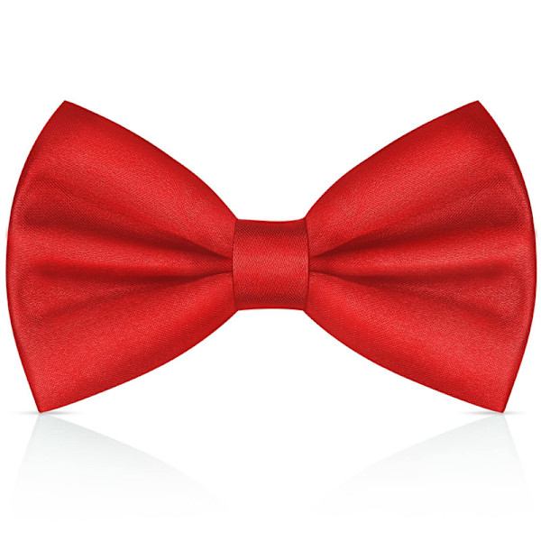 Sløyfe for menn, Klassisk ensfarget ferdigknytt sløyfe for menn, sateng smoking sløyfe, justerbar formell sløyfe for fester, bryllup (rød) red