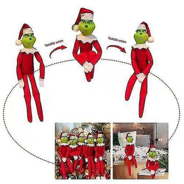 30cm Julegrinch Elf Dukke Snoop På Trappen Julegrinch Fest Dekorationer Red