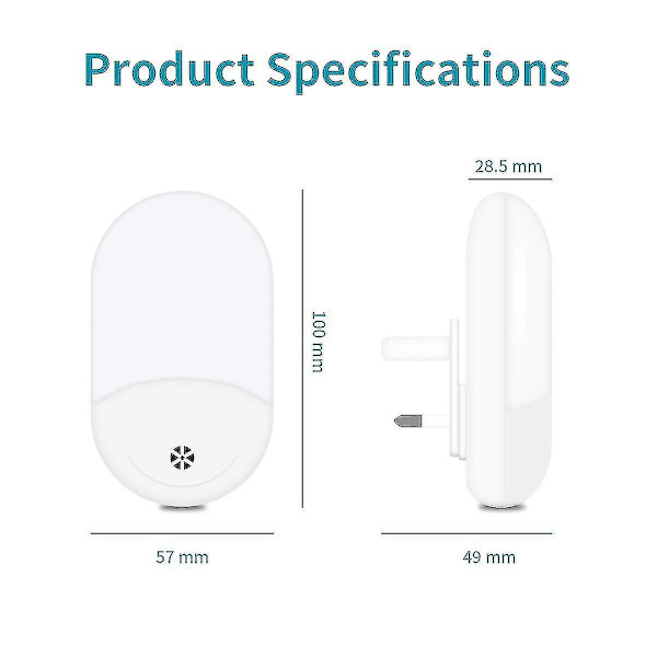 Plug In Led Nattlys, [2 Pakk] Nattlys Med Skumring Til Morgenlys Fotosensor, 1w Energisparing, Varmt Hvit Nattbelysning For Baby, Barn, Barn