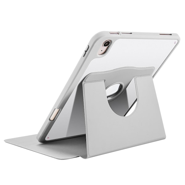 iPad Air 11 (2024) Etui i PU Læder + Akryl Tablet Cover med Automatisk Søvn/Vækning, Drejelig Stativ - Multicolor Grey