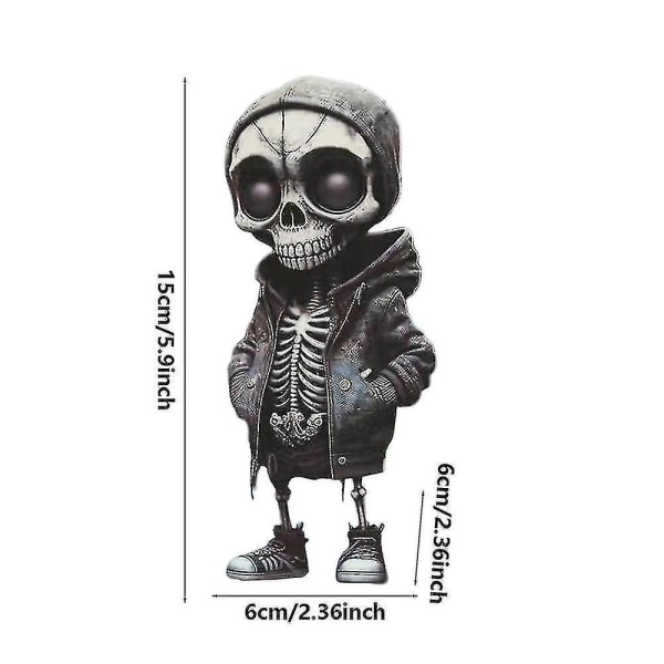 1/4 st Car Skeleton Figurine Skull Resin Statue Cool Skeleton Dekorativ För Skrivbord Dekor Display Auto Backspegel Tillbehör D