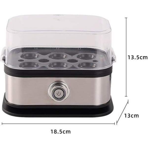 Smart Egg Cooker with Automatic Shut-off, Easy Egg Boiling with Stainless Steel Egg Cooker, Multifunctional 6-in-1 Electric Rapid Egg Cooker