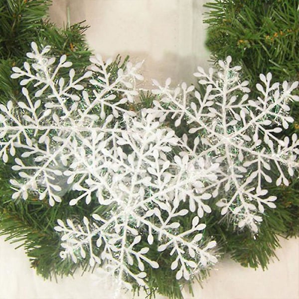 Snefnug Juletræ Kugler hængende Ornament Party Home Decors 3Pcs White Snowflake 15CM