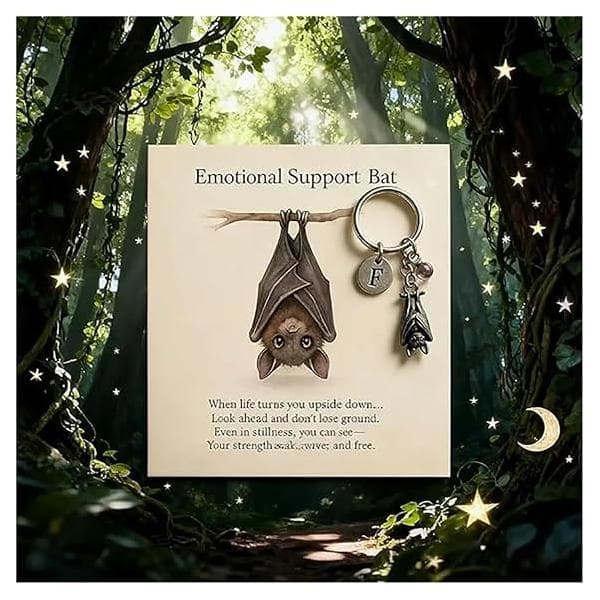 Encouraging Bat Keychain Thoughtful Handmade Inspirational Keychain Personalized Emotional Support Bat Gift