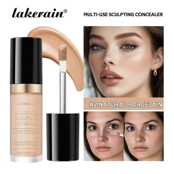 Super Coverage Multi-Use Concealer, Multi-Use Sculpting Concealer för Flawless Makeup - Full täckning, oljefri, långvarig, återfuktande Color 02