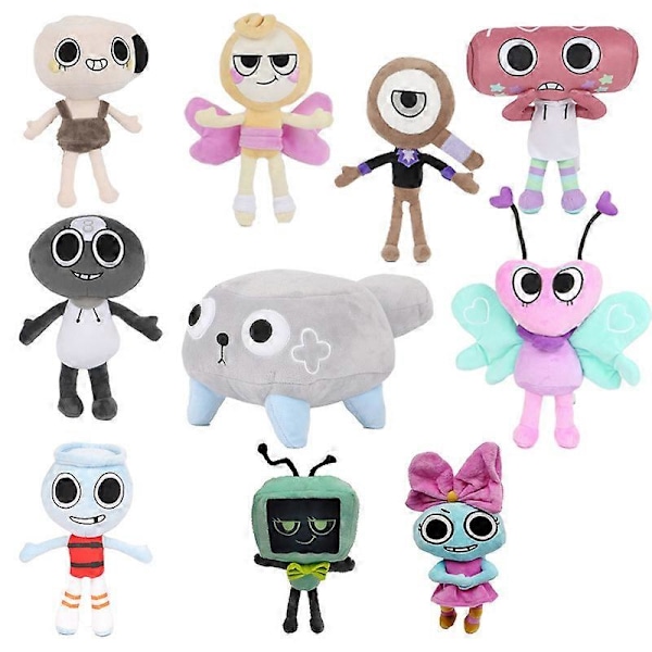 Dandys World Pebble Plush Legetøj Gyser Spil Dandys World Rodger Goob Plushie Sød Anime Fyldt Blød Pude Hjem Decor Dukke Gave black