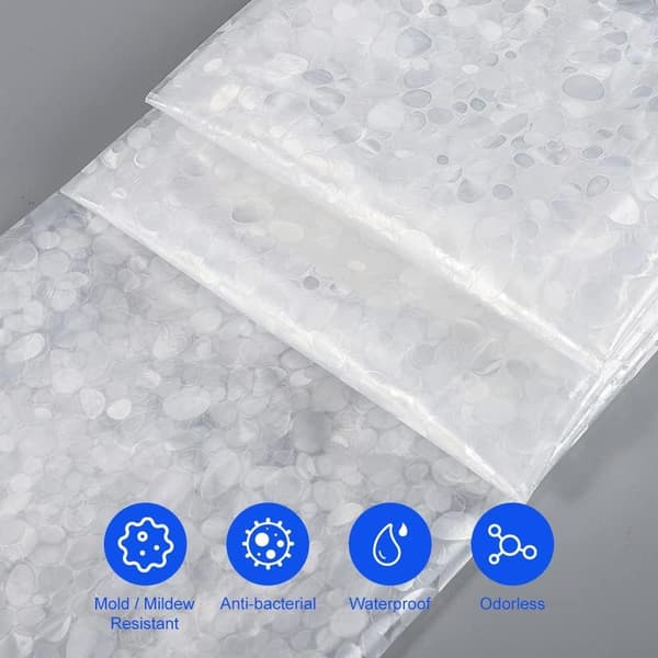 Mögelresistent och tvättbar duschdraperi, mögelresistent badrum våtrum duschdraperi, plast transparent duschdraperi, 180*180 cm