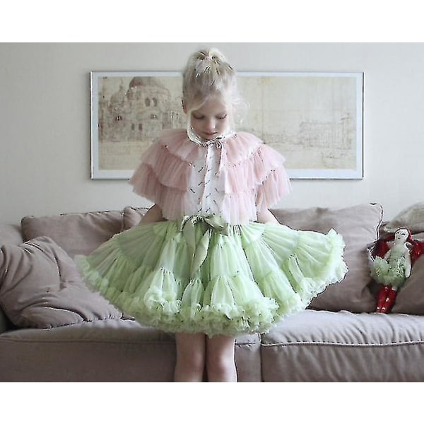 Tulle Tutu Kjolar För Flickor, Flickor Balett Tutu Kjolar XS Green