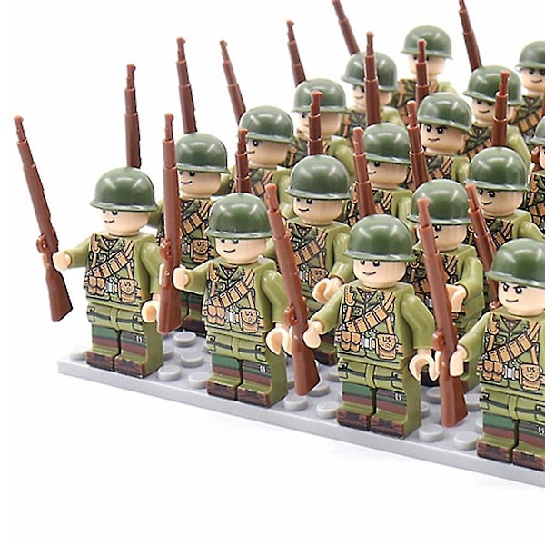 Jule Reducerede 49stk Plast Samlesæt Med Riffel Soldat Minifigur Byggeklods Bundplade