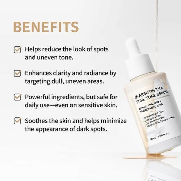 Ansigtsoplysende serum, Alpha Arbutin Tranexamic Acid Hudplejeessens 1.69oz