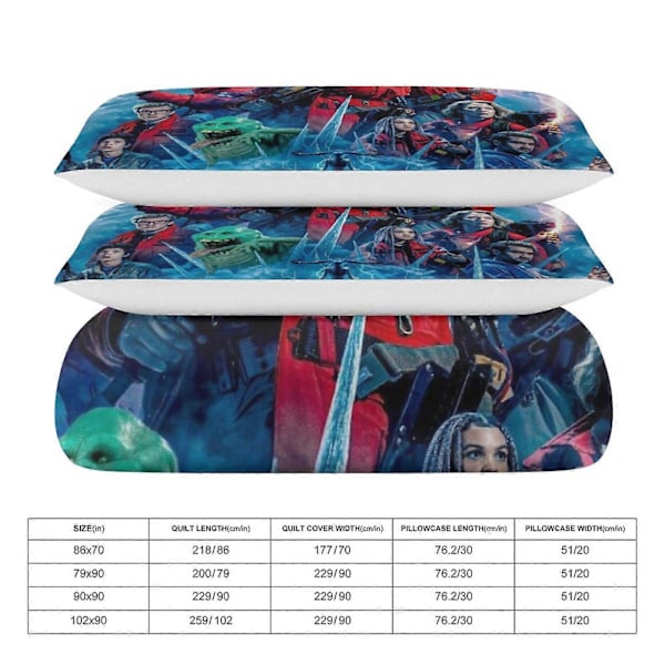 x594 Ghostbusters Frozen Empire Påslakanset Mikrofiber Sängkläder 3D-tryckta Lätta 3-dels Täcke Set, 1 Påslakan Och 2 Örngott 135x200cm 53x78in