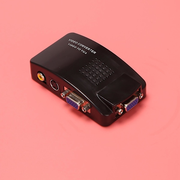 AV till VGA-adapter RCA VGA-omvandlare PC RCA Komposit S-video AV-ingång till PC VGA LCD-utgång Konverter