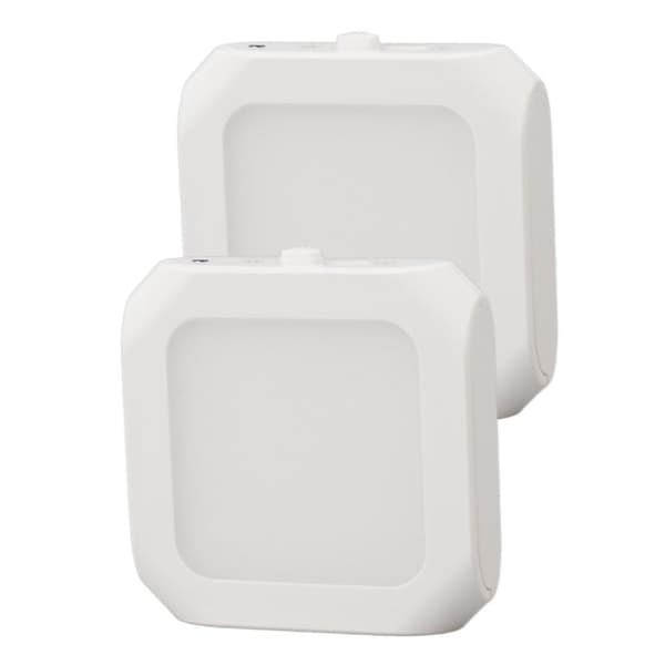 2 Pcs Motion Sensor LED Night Light Plug in Dimmable Nightlight with Auto Dusk Sensor 110-220V Warm Lighting EU Plug