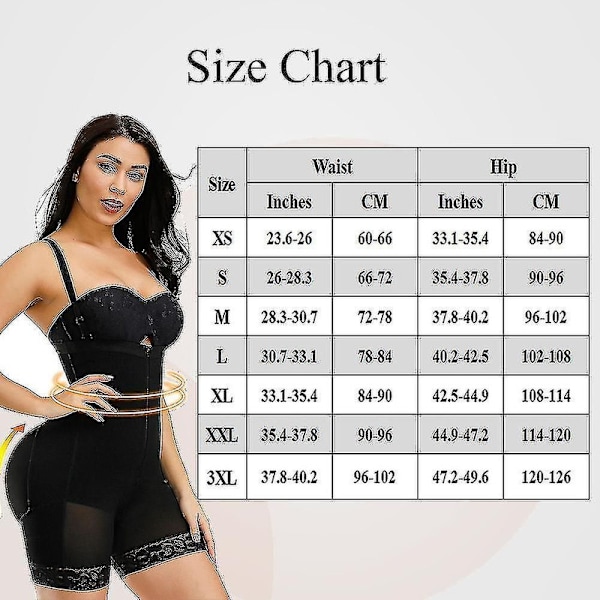 Kvinnors Slankande Kroppsshaper Sömlös Butt Lifter Bodysuits Push Up Shapewear Underkläder Korsett SVART BLACK xs