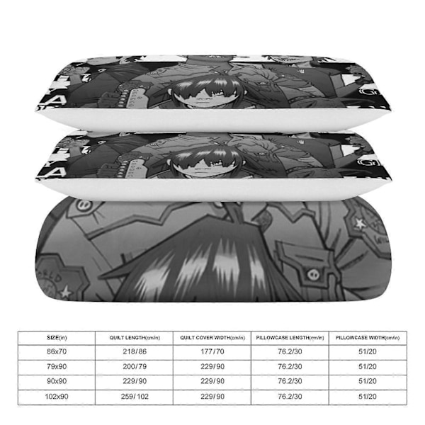 x465 Gorillaz 3-osainen vuodevaatesetti Lämmin ja mukava pehmeä pussilakanasetti, jossa 1 pussilakana ja 2 tyynyliinaa makuuhuoneeseen b465 135x200cm 53x78in