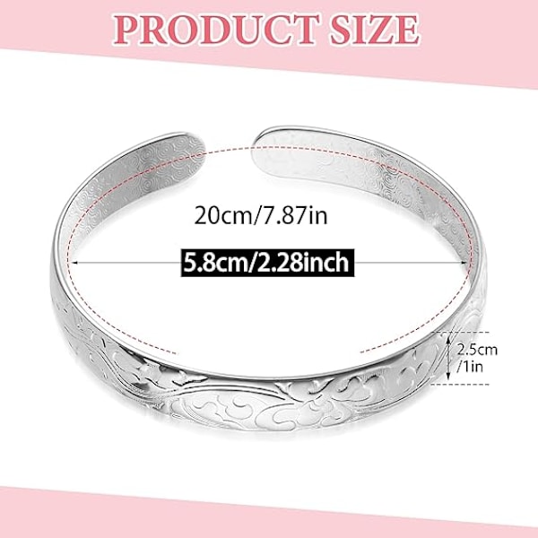 Dam Smycken 925 Silver Sterling Silver Armband Mode Manschett Armband Kedjeband