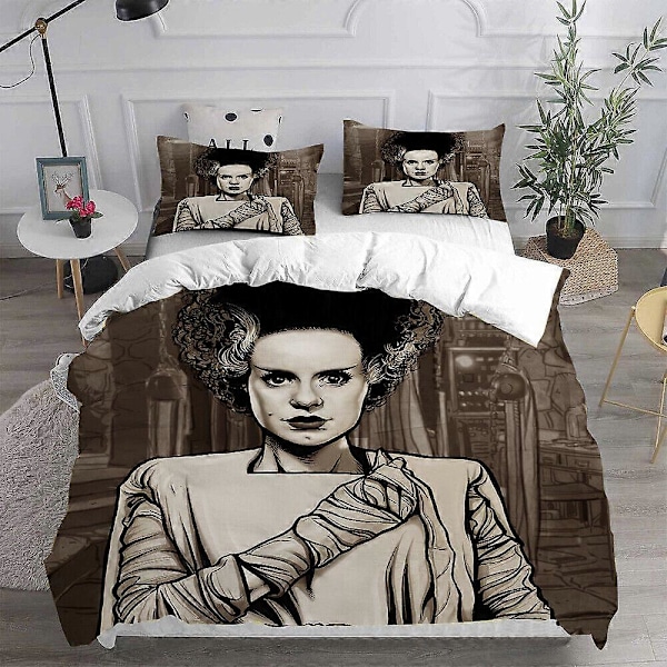 v4864 Sängkläder Bride of Frankenstein Påslakanset Sängkläder Örngott Sängkläder IU4864 135x200cm 53x78in