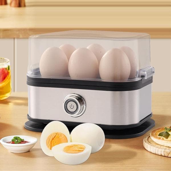 Smart Egg Cooker with Automatic Shut-off, Easy Egg Boiling with Stainless Steel Egg Cooker, Multifunctional 6-in-1 Electric Rapid Egg Cooker