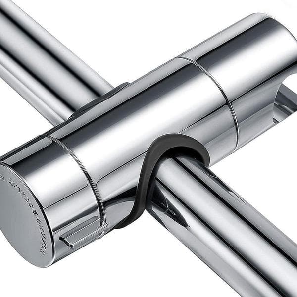 Utskiftbar håndholdt dusjhodeholder, dusjhodeholder, 18-25 mm diameter justerbar, krom ABS (sølv)