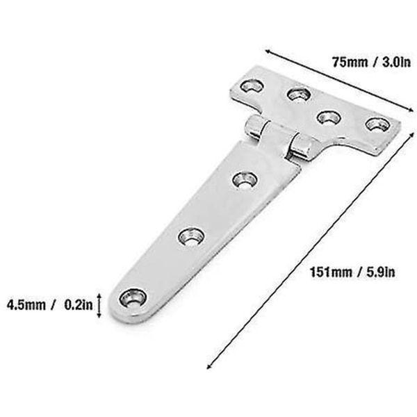 151*75*4.5mm Tjockare rostfria stål gångjärn T-typ gångjärn för trädgårdsgrindar Hy