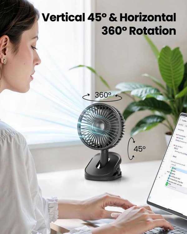 Clip-on ventilator batteridrevet