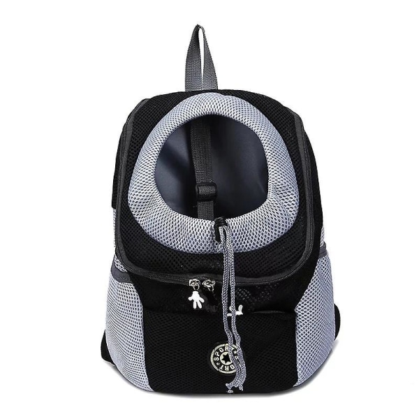 Travel Pet Dog Carrier Puppy Travel Mesh Backpack Front Portable Shoulder Bag Black M