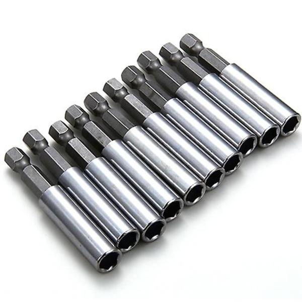 10 kpl Magneettiset jatkopidikkeet, ruuvinvääntimen kärjen pidikkeet, 1/4 tuuman kuusiokolo, sähkötyökalu Qinhai As Picture