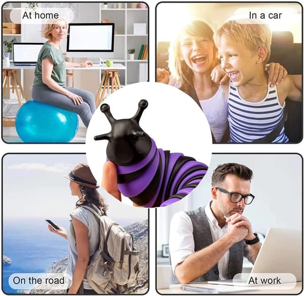 Lilla/Sort Snegl Aflastningslegetøj Purple/Black