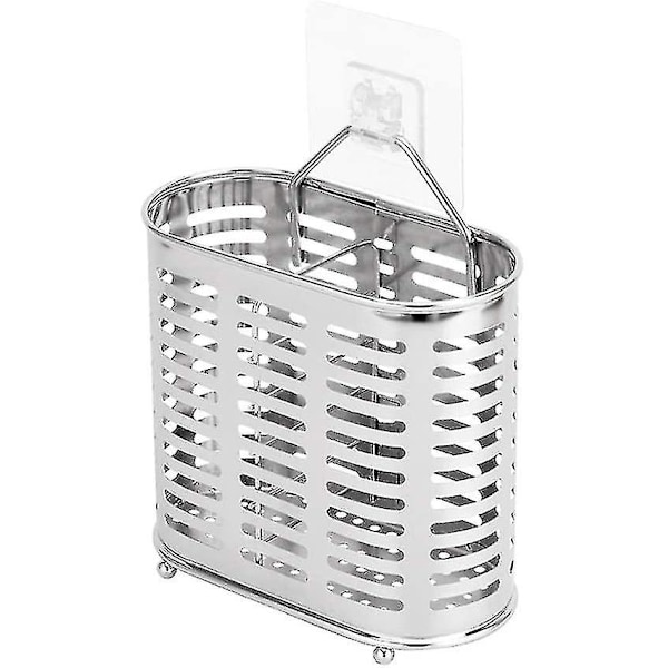 Rustfrit Stål Spisepindsholder Bestikholder Tørrestativ Multifunktionel Vægophæng Køkkenredskaber (Oval Form)