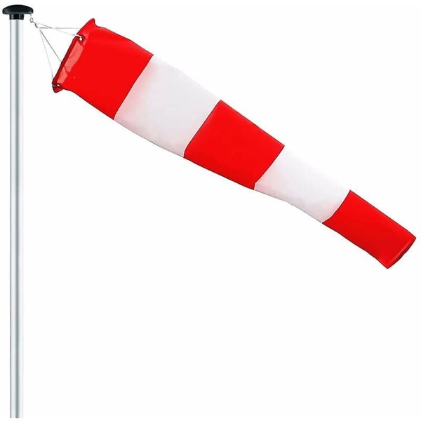 Udendørs vindsæk, vindretningsindikator i rød og hvid 150 cm hængende & roterbar, vejrbestandig, vindretningsindikator