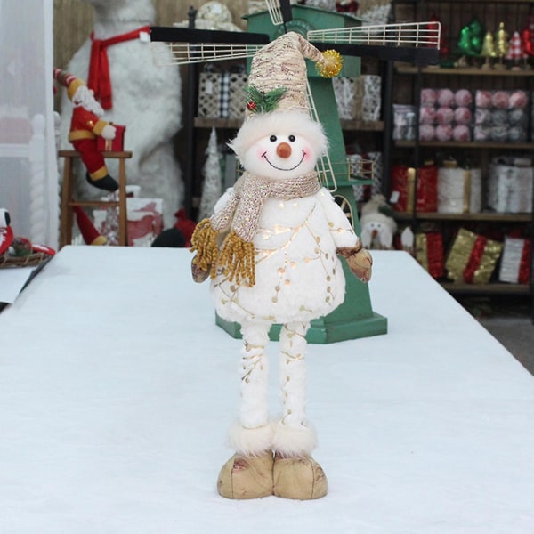 Juledukke Udtrækkelig Levende Festlig Behagelig at røre ved Dekorativ Stof Hat Dekor Snemand Legetøj Festartikler A