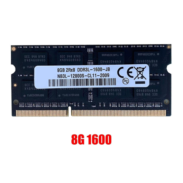 Ddr3 8gb bærbar RAM-hukommelse 1600mhz Pc3-12800 1.35v 204 ben Sodimm understøtter kanal Kompatibel Amd bærbar Me-n Random Color