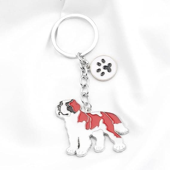 Saint Bernard nøkkelring - Ideell gave til Saint Bernard-elskere (eiere, hundeeiere)