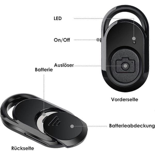 Bluetooth Selfie Remote Control - Selfie Trigger - Bluetooth Remote Shutter - For Smartphones and Tablets - Compatible with IOS and Android - 2-pack