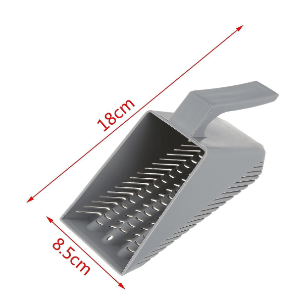 Akvariefisk Tank Grus Sand Scoop Shovel Skrape Rengjøringspanne Grå (haoyi